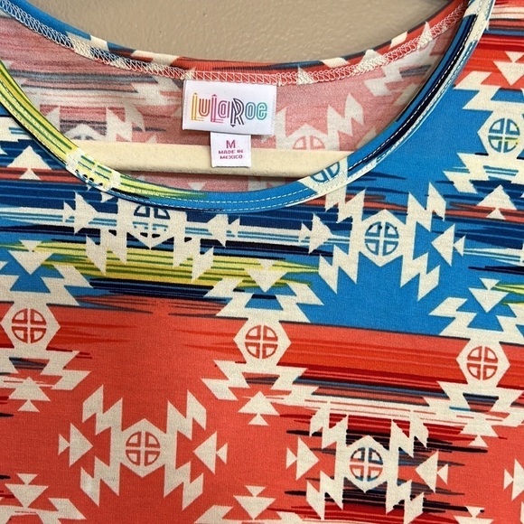 LuLaRoe Colorful Geometric Print Irma Tunic Top M - Picture 3 of 5